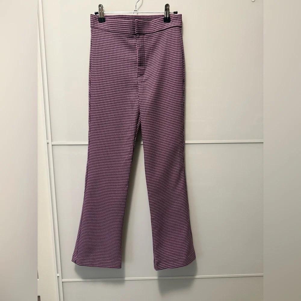 Zara Houndstooth Mini Flare Pants - Picture 2 of 7
